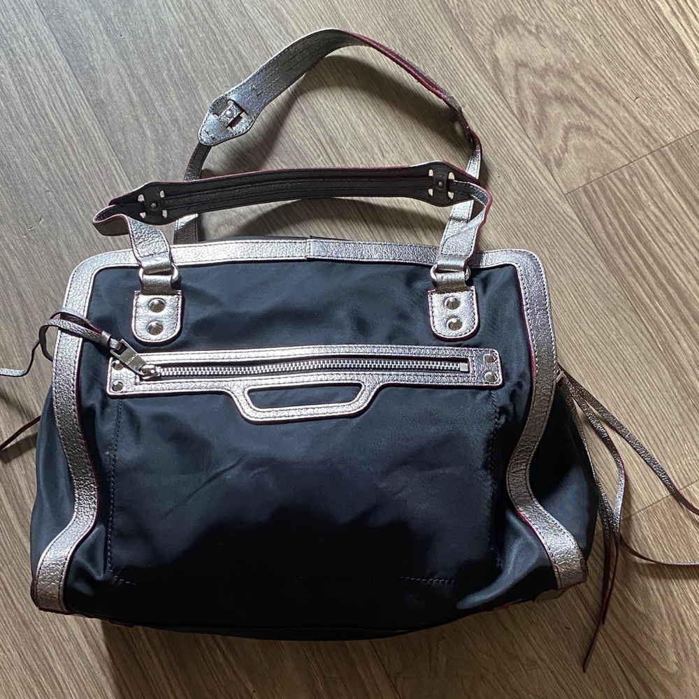 MZ Wallace Nylon Shoulder Bag with Leather Trim –